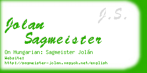 jolan sagmeister business card